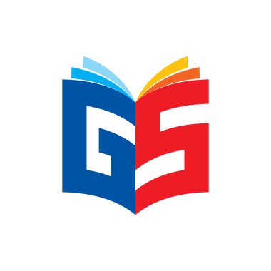 Gs logo tasarım vektörü ile 3d Kitap