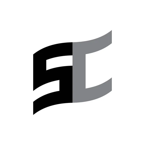 Прапор з літерою вектор дизайну логотипу SC — стоковий вектор