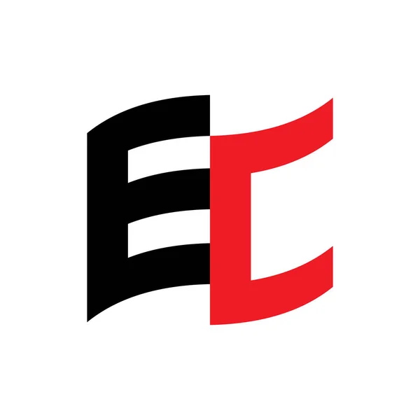 带有字母 Ec 徽标设计矢量的标志 — 图库矢量图片