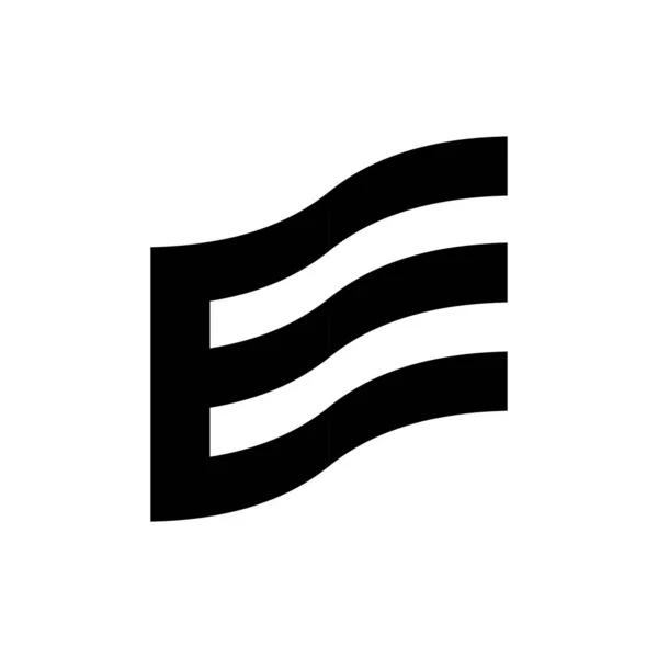 Flagga med bokstaven E Logotypdesign Vector — Stock vektor
