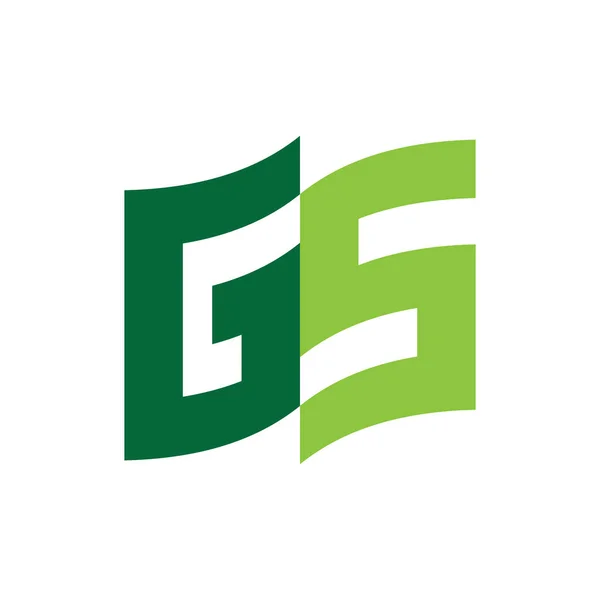 Drapeau avec lettre GS logo vecteur de conception — Image vectorielle