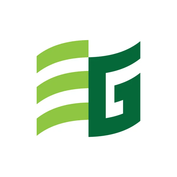 Drapeau avec lettre EG logo design vecteur — Image vectorielle