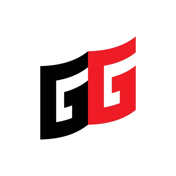 Flagge mit Buchstabe gg logo design vektor — Stockvektor