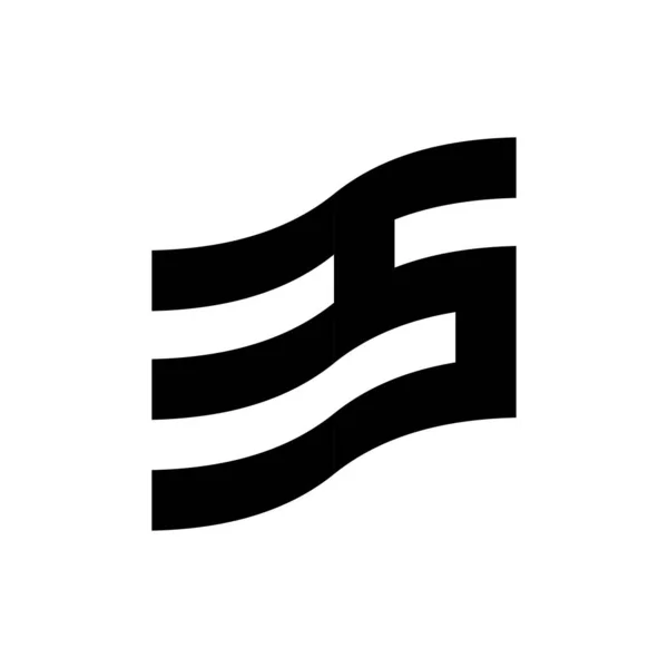 Flagga med bokstaven es logo design Vector — Stock vektor