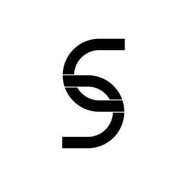 S harfi logo tasarım vektörü