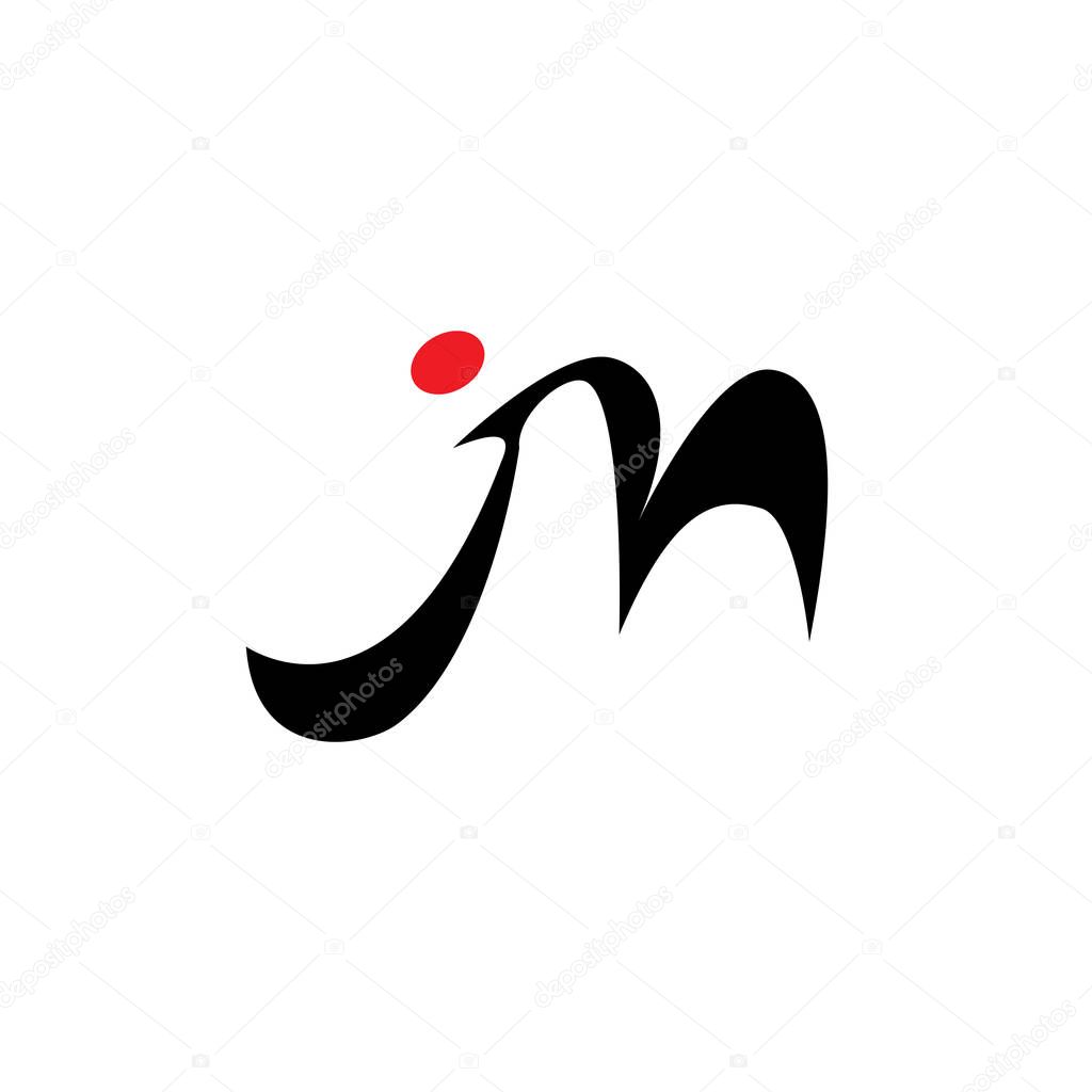 Letter JM logo design vector
