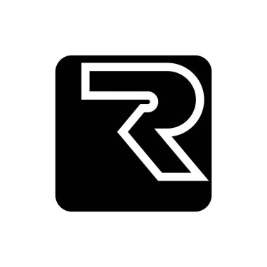 R Harfi logolu kare tasarım vektör karesi ile R Harfi logosu