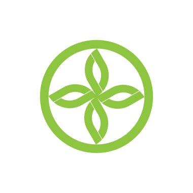 Çiçek logosu dizayn vektörüyle çember