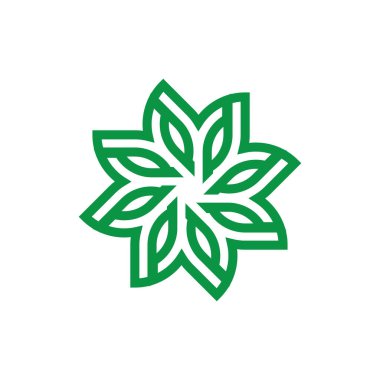 Yeşil çiçek logo tasarım vektörü