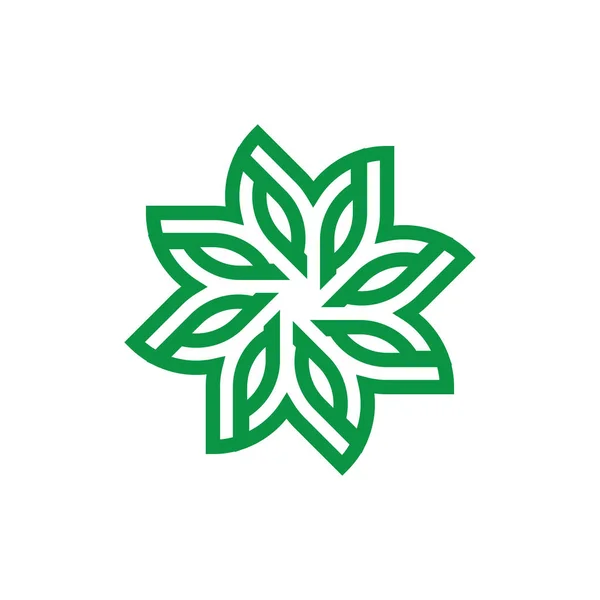 Diseño del logotipo de la flor verde vector — Archivo Imágenes Vectoriales