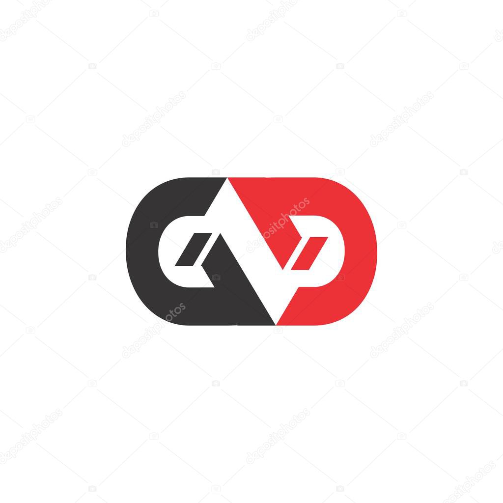 Capsule with letter dNp logo design vector