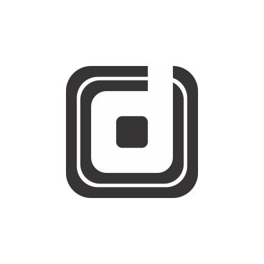 D Harfi logo tasarım vektörü ile Kare