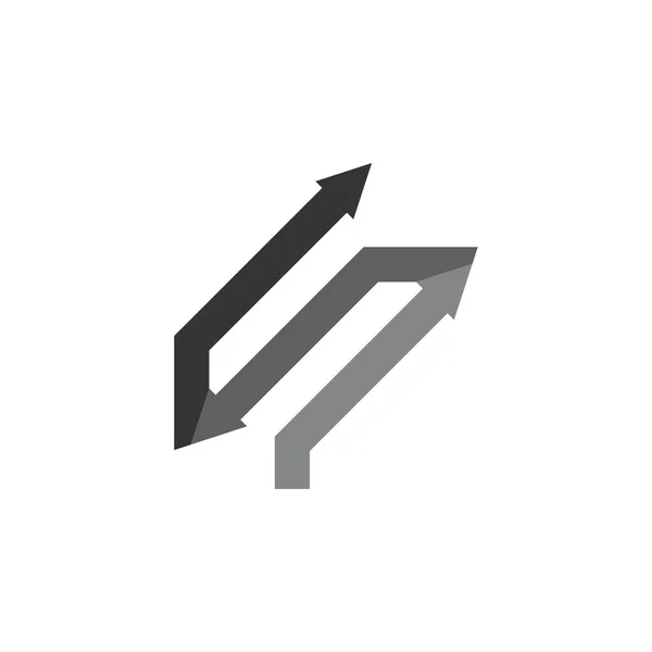 Písmeno S s logem šipky — Stockový vektor