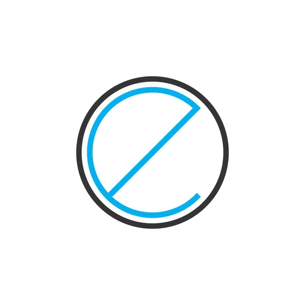 Cirkel med bokstaven e Logotypdesign Vector — Stock vektor