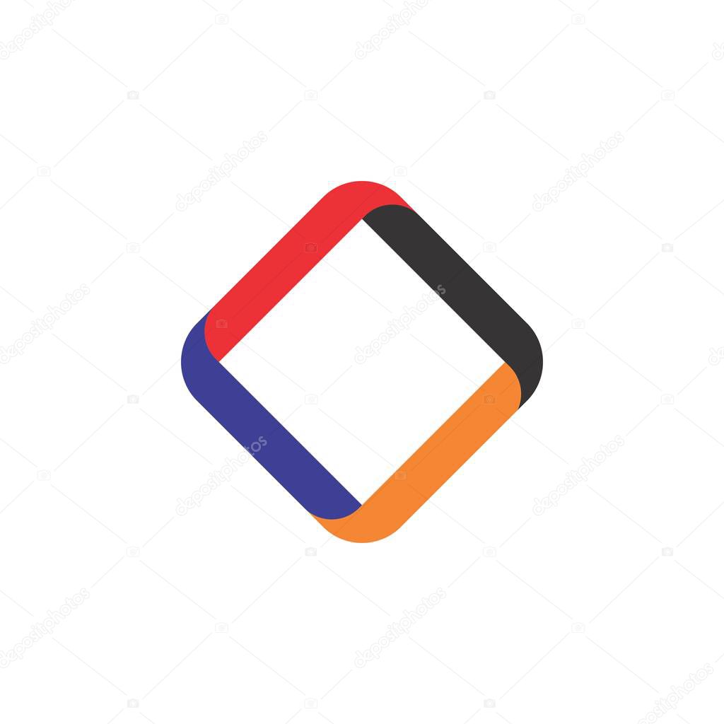 3D Square logo design vector
