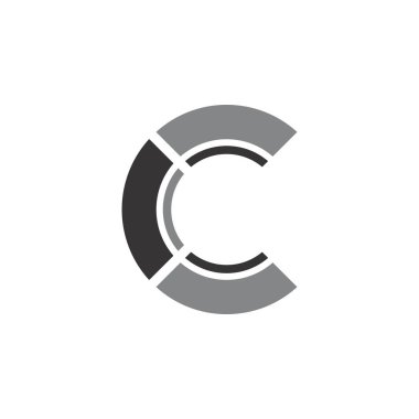 c harfi logo tasarım vektörü