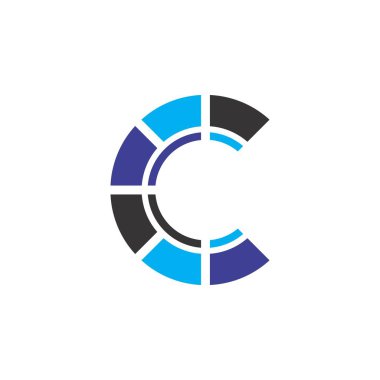 c harfi logo tasarım vektörü