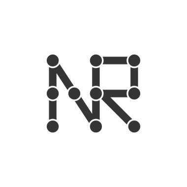 Letter Nr logo tasarım vektörü