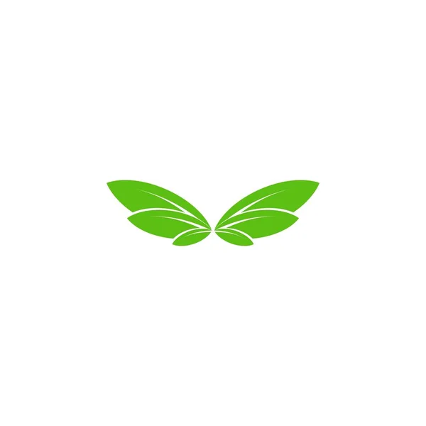 Folha asa logotipo design vetor — Vetor de Stock