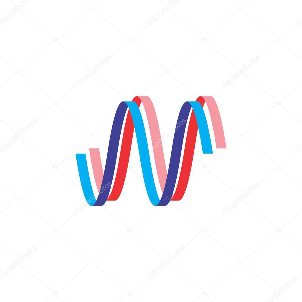 Letter WM 3D logo design vector