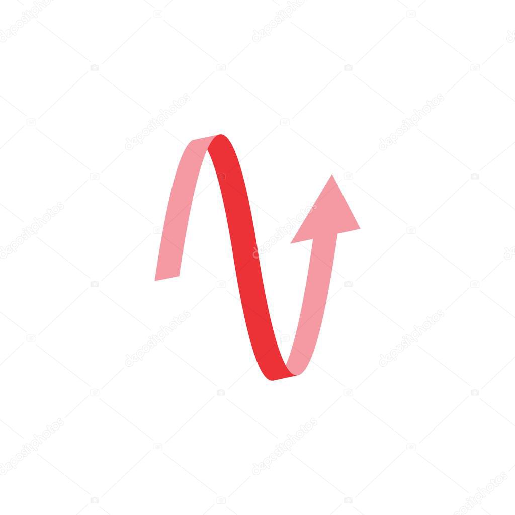 Letter N with Up Arrow logo design vector