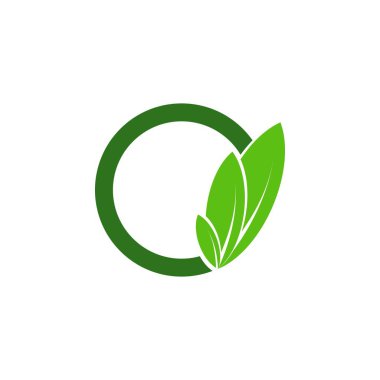 Yaprak logotasarım vektörü ile Letter O