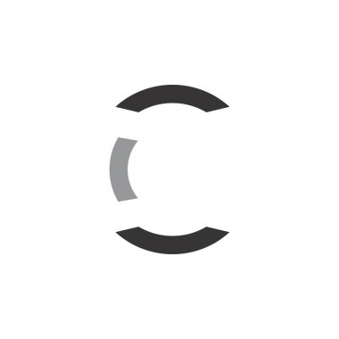 c harfi logo tasarım vektörü