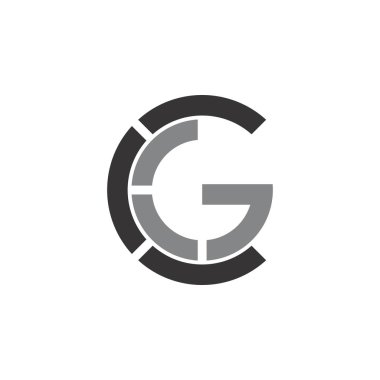 Letter CG logo tasarım vektör