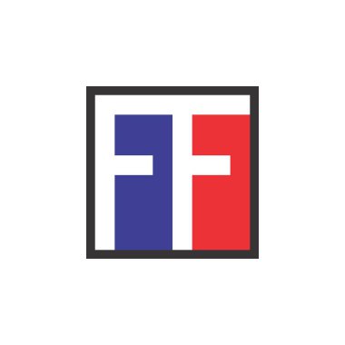 Mektup FF logo tasarım vektörü ile Kare