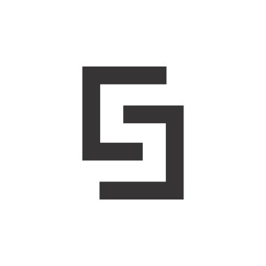 Letter GS veya CJ labirent logo tasarım vektör