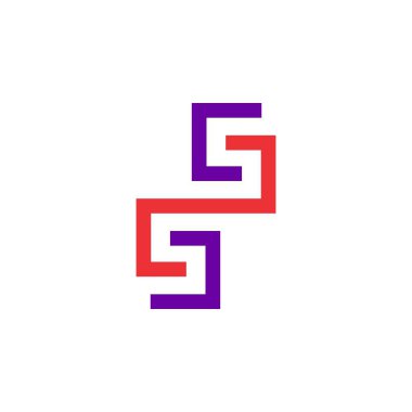 Letter GS veya CJ labirent logo tasarım vektör