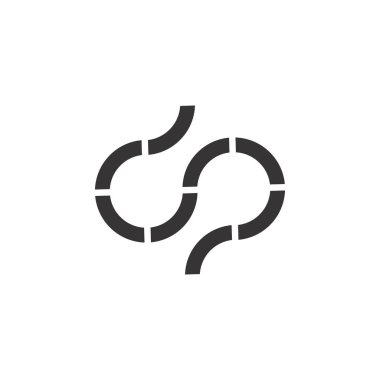 S harfi logo tasarım vektörü