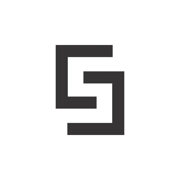 Lettre GS ou CJ labyrinthe logo design vecteur — Image vectorielle