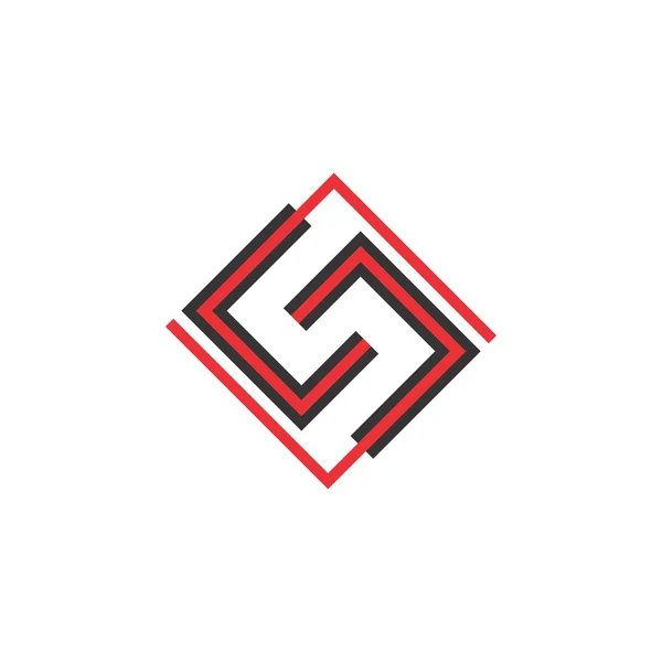 Kwadrat z literą CJ logo projektu wektor — Wektor stockowy