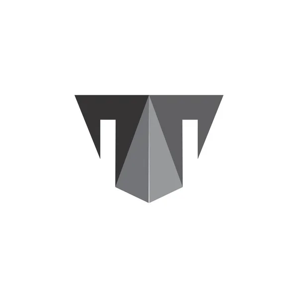 Bokstaven T 3D logo design vektor — Stock vektor