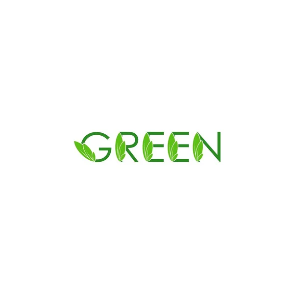 Πράσινο γράμμα με φύλλο σχεδιασμού λογότυπου Leaf — Διανυσματικό Αρχείο