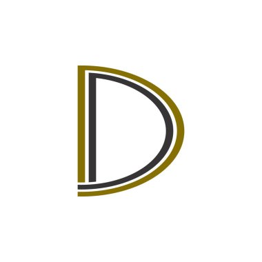 D harfi logo tasarım vektörü