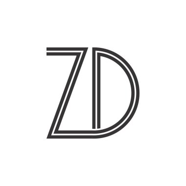 zd harfi logo tasarım vektörü