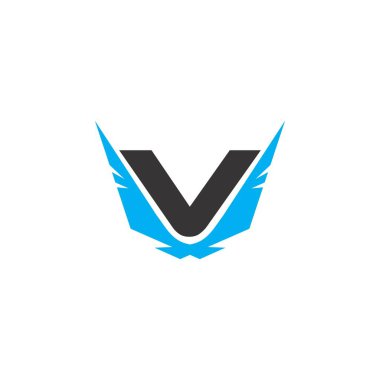 Wing logosu tasarım vektör ile mektup V