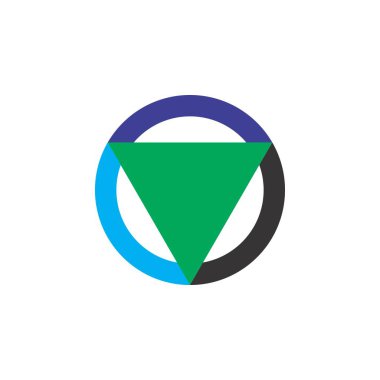 Üçgen logo tasarım vektör ile daire