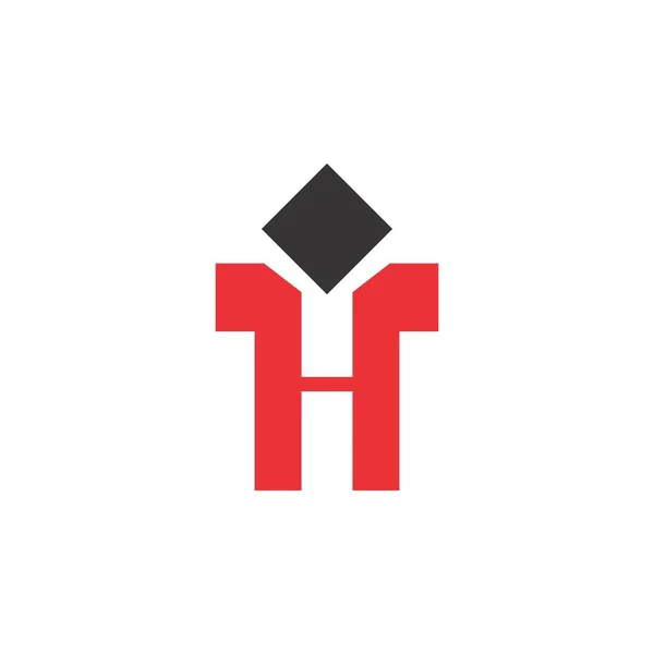 Буква H с вектором дизайна квадратного логотипа — стоковый вектор