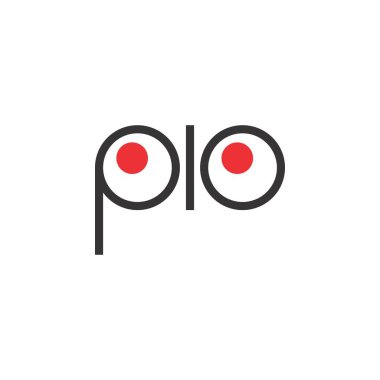 Mektup pio logo tasarım vektörü