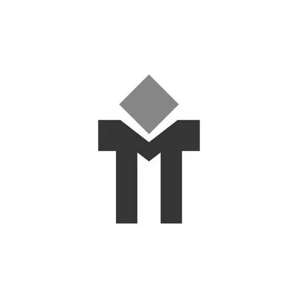 Letra M con vector de diseño de logotipo cuadrado — Archivo Imágenes Vectoriales