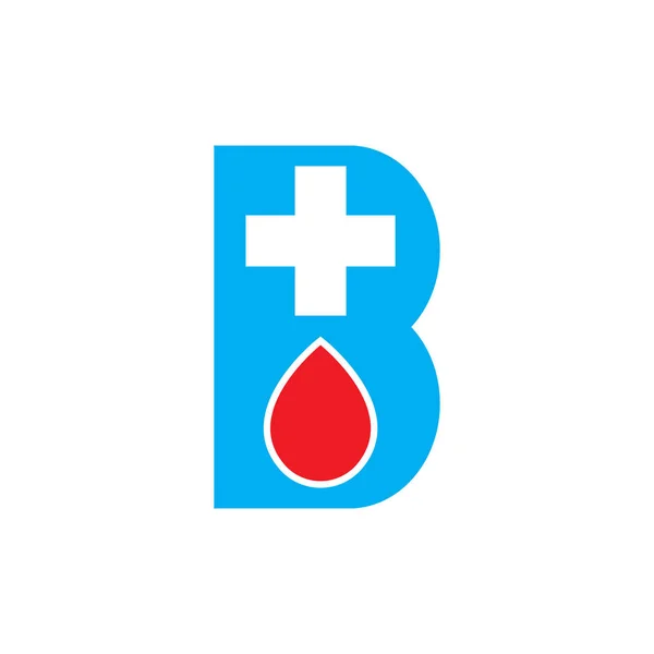 Blod Donation Care Logo Design Vektor — Stock vektor