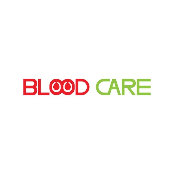 Blod Donation Care Logo Design Vektor — Stock vektor