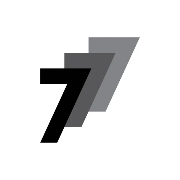 Dreifache Zahl 7 Logo-Design-Vektor — Stockvektor