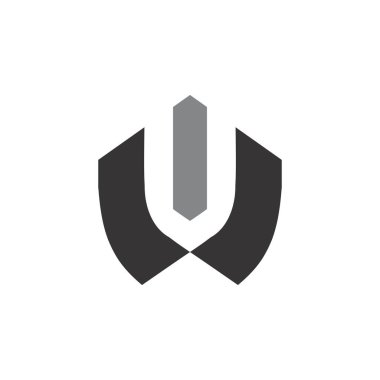 Mektup Wu logo tasarım vektörü
