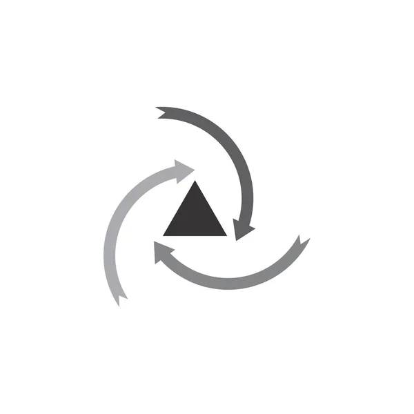 Triángulo con diseño de logotipo de flecha de reciclaje — Archivo Imágenes Vectoriales