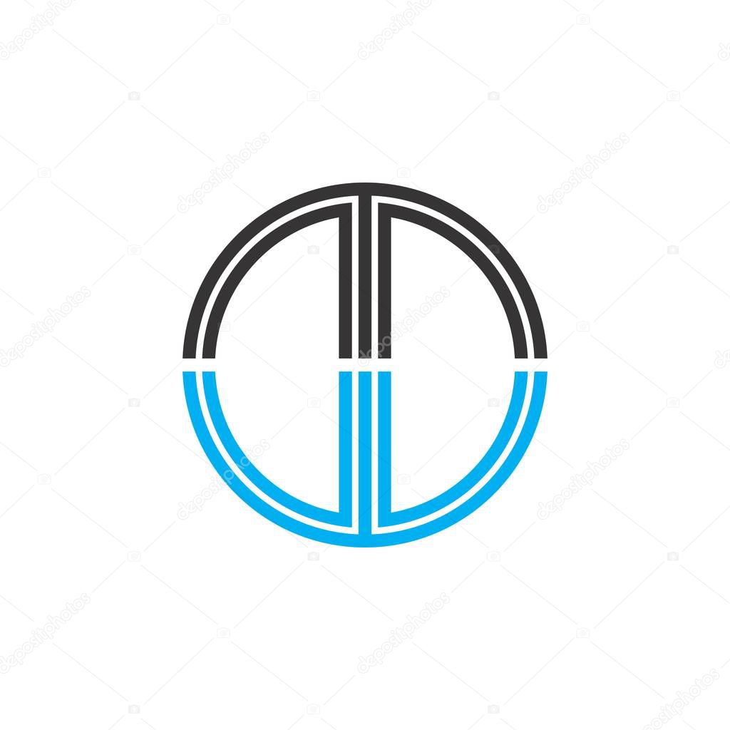 Circle with Letter MW logo design vector