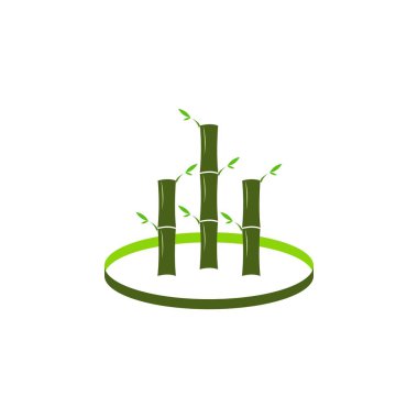 Üçlü Bambu ağacı logo tasarım vektörü ile Mektup M